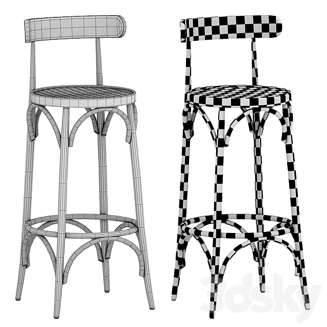 Vallese Stool 3DS Max Model - thumbnail 3