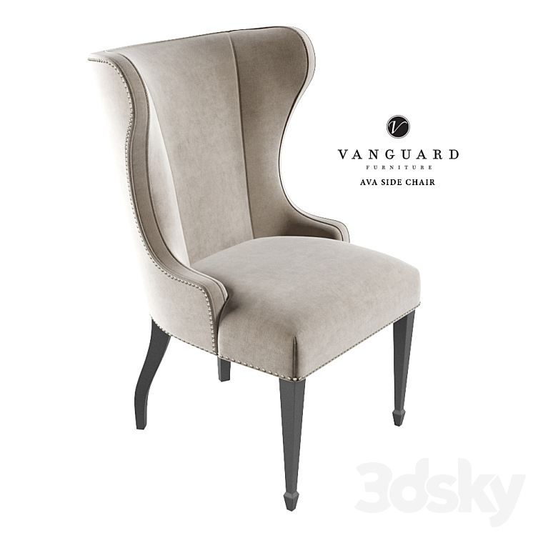 Vanguard Ava Side Chair 3DS Max Model - thumbnail 1