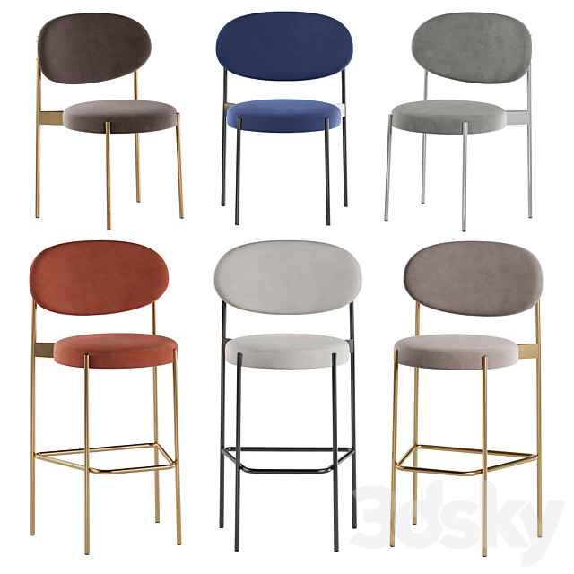 Verpan Series 430 Chair Barstool 3DSMax File - thumbnail 1