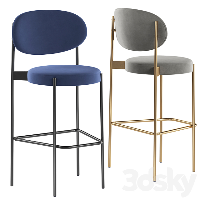 Verpan Series 430 Chair Barstool 3DSMax File - thumbnail 2