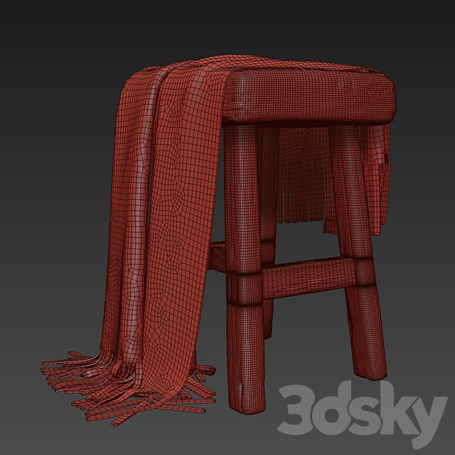 Versmissen stool 3DS Max Model - thumbnail 2