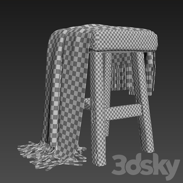 Versmissen stool 3DS Max Model - thumbnail 3