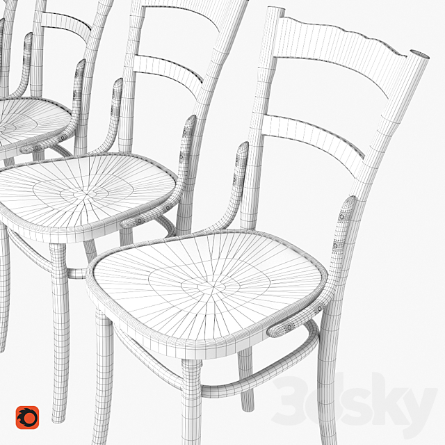 Vienna chairs “Jacob & Josef Kohn” 3ds Max - thumbnail 3