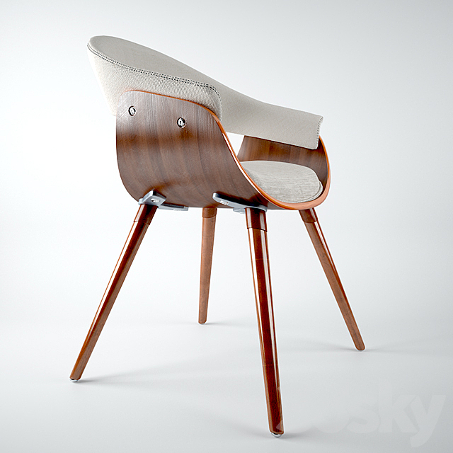 Vintage chair 3DS Max Model - thumbnail 2