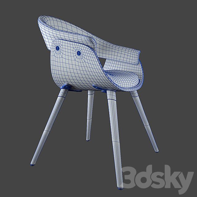 Vintage chair 3DS Max Model - thumbnail 3