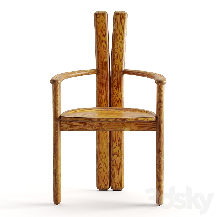 Vintage chair 9NL25 3DS Max Model - thumbnail 2