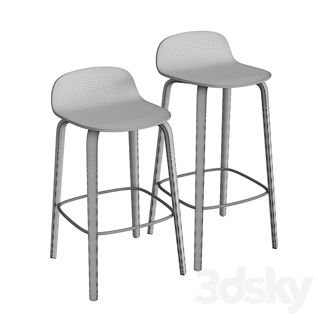 Visu Bar Stool 3DS Max Model - thumbnail 2