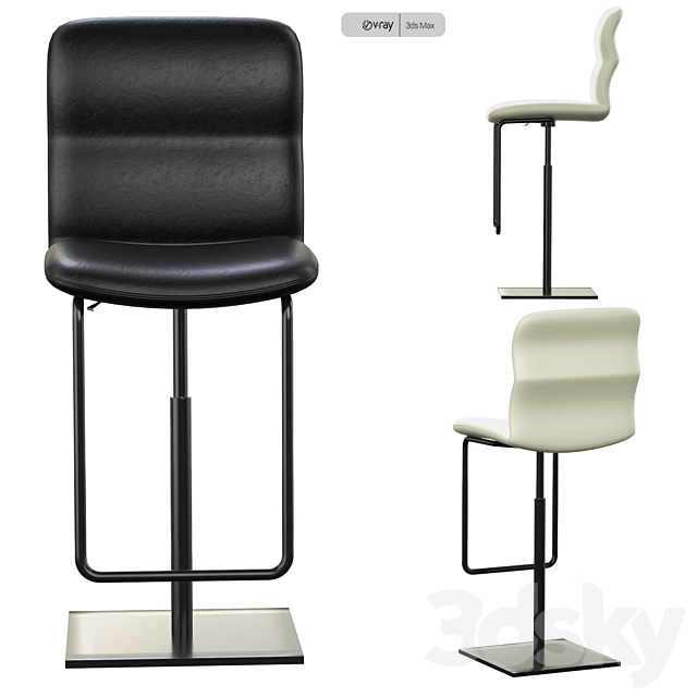 VITCTOR STOOL Italia chairs 3DSMax File - thumbnail 3