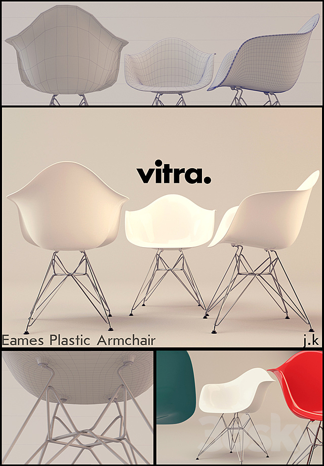 Vitra _ Eames Plastic Armchair DAR 3DSMax File - thumbnail 1