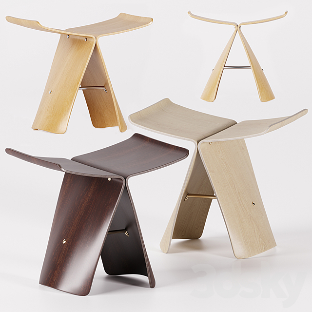 Vitra Butterfly stool. 3DSMax File - thumbnail 1