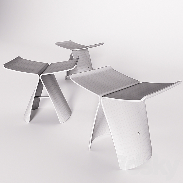 Vitra Butterfly stool. 3DSMax File - thumbnail 3