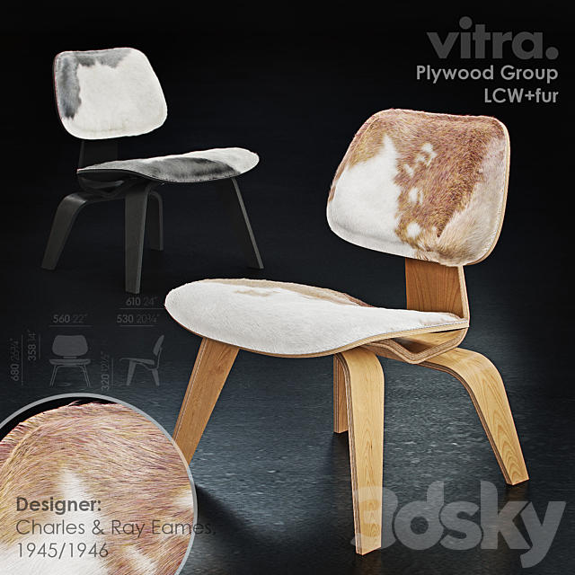 Vitra. Plywood Group – LCW + fur 3DSMax File - thumbnail 1