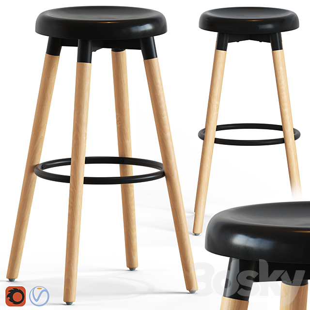 Viva bar stool 3ds Max - thumbnail 1