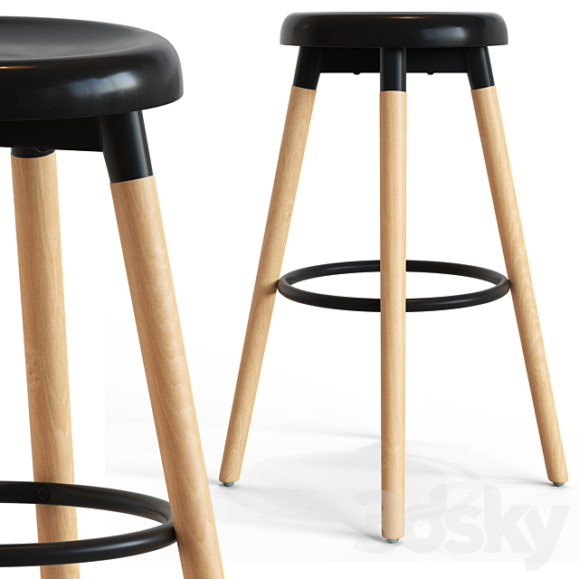 Viva bar stool 3ds Max - thumbnail 2