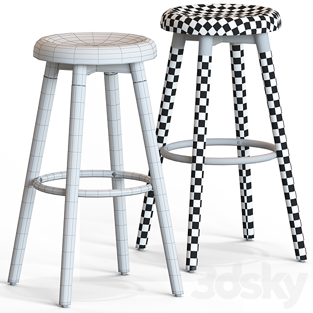 Viva bar stool 3ds Max - thumbnail 3