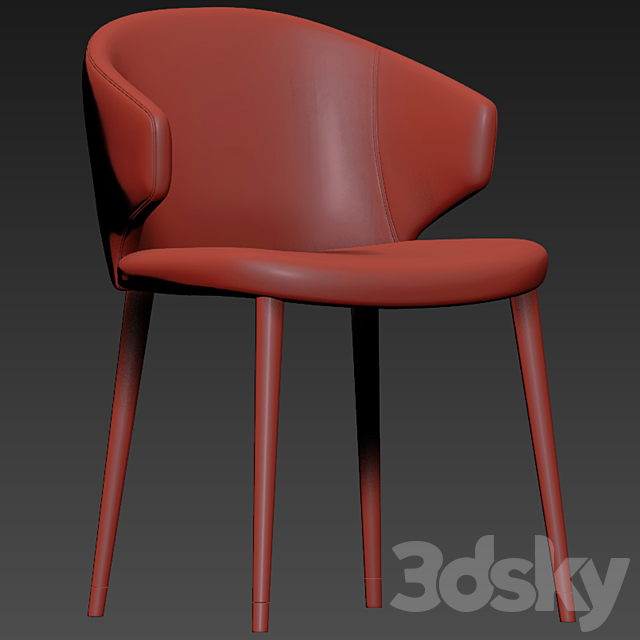 Volante Dining Chair With Arm Beige Eichholtz 3DS Max Model - thumbnail 2