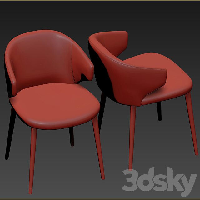 Volante Dining Chair With Arm Beige Eichholtz 3DS Max Model - thumbnail 3