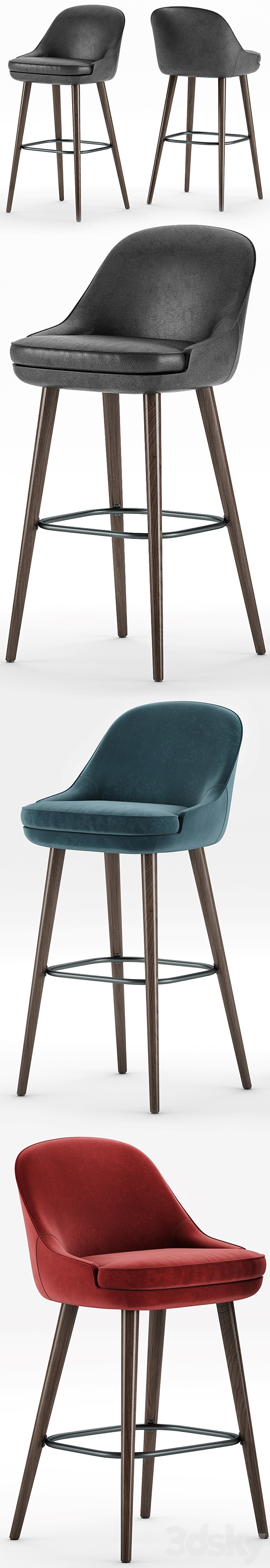 Walter Knoll 375 Bar Stool and Barhocker 3DSMax File - thumbnail 2