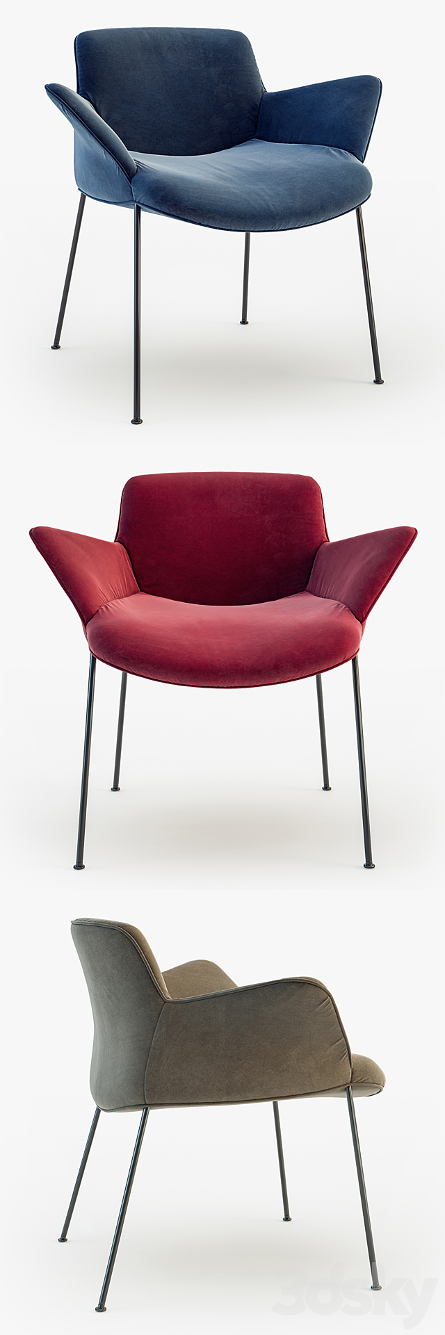 Walter Knoll chair BURGAZ 3DS Max Model - thumbnail 2