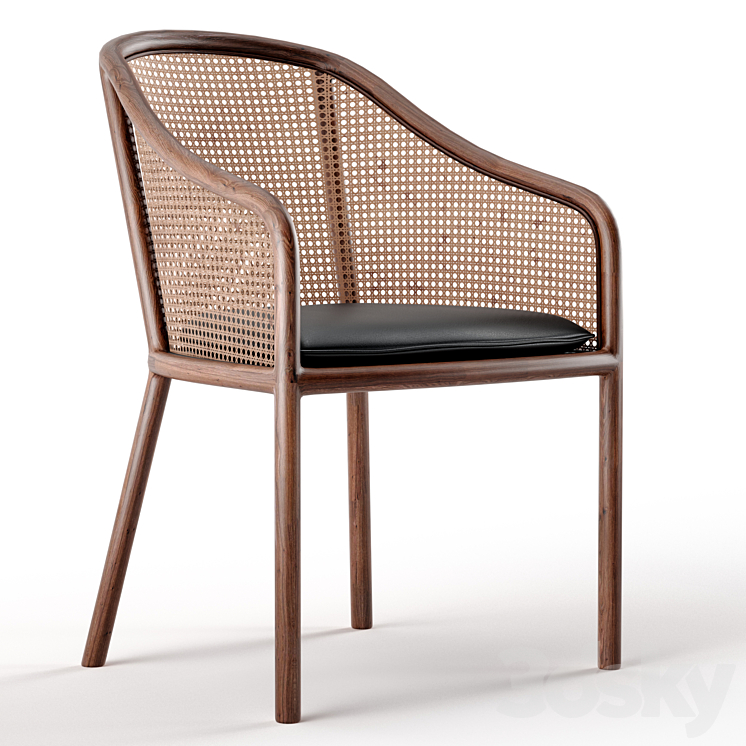 WARD BENNETT CANE LANDMARK LOUNGE CHAIR 3DS Max Model - thumbnail 1