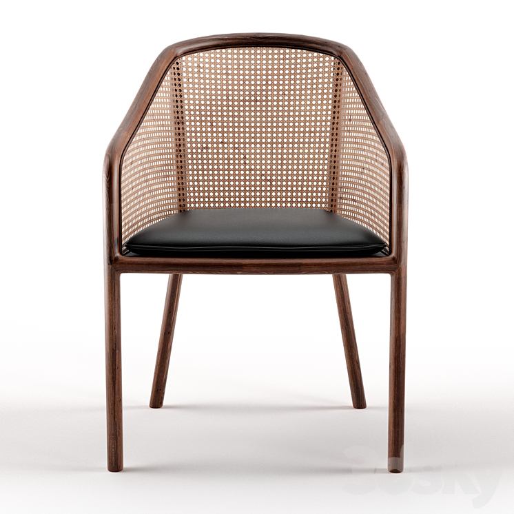 WARD BENNETT CANE LANDMARK LOUNGE CHAIR 3DS Max Model - thumbnail 2