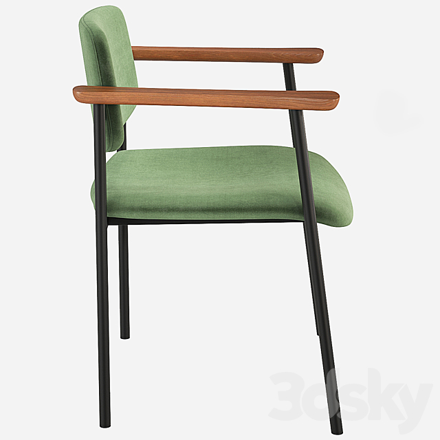 WARREN Chair Velvet CB2 3DS Max Model - thumbnail 2