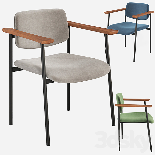 WARREN Chair Velvet CB2 3DS Max Model - thumbnail 5