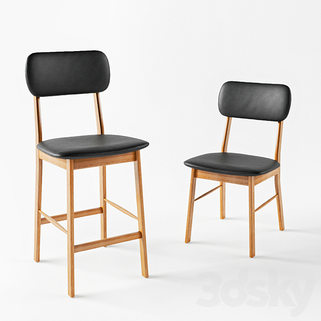 Watford La Redoute bar or counter stool and chair 3ds Max - thumbnail 1