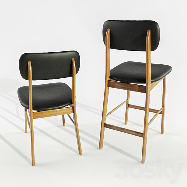 Watford La Redoute bar or counter stool and chair 3ds Max - thumbnail 2