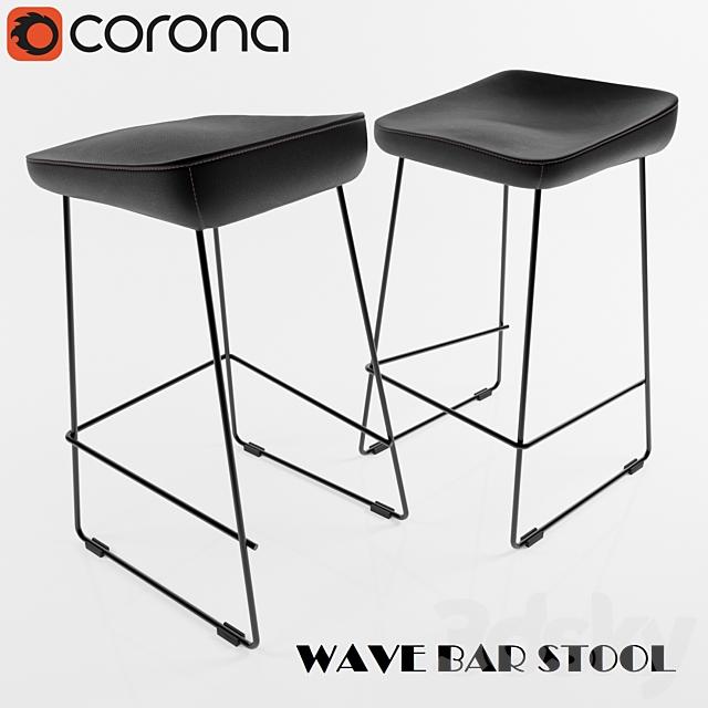 Wave bar stool 3DSMax File - thumbnail 1