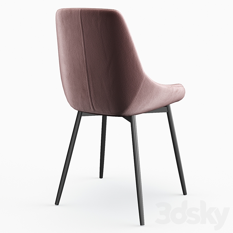 Wayfair Coen Velvet Side Chair by Gold Flamingo 3DS Max Model - thumbnail 2