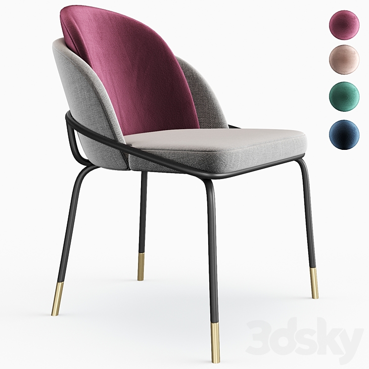 Wayfair Colello Velvet Upholstered Arm Chair by Mercer41 3DS Max Model - thumbnail 1