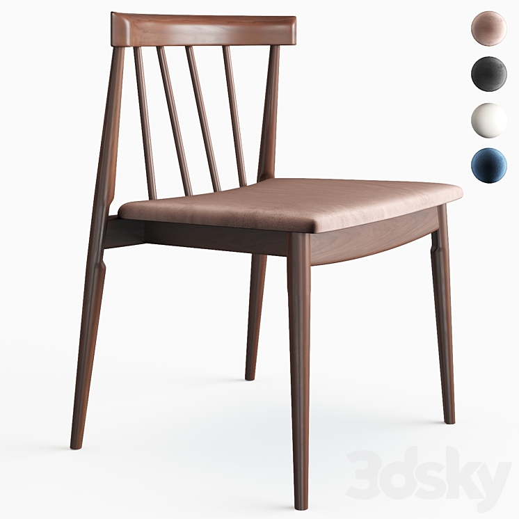 Wayfair Daquan Slat Back Side Chair 3DS Max Model - thumbnail 1