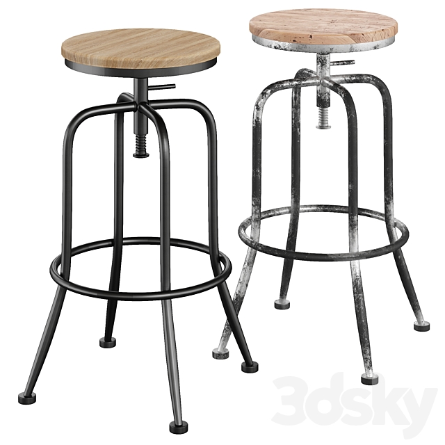 Wayfair Grundy Swivel Bar Stool 3DSMax File - thumbnail 2