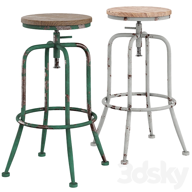 Wayfair Grundy Swivel Bar Stool 3DSMax File - thumbnail 3