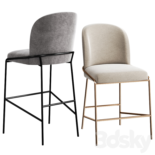 West Elm Astrud Counter & Bar Stool 3DSMax File - thumbnail 1