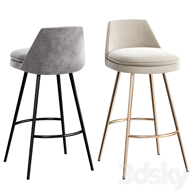 WEST ELM Finley Counter Stool 3DSMax File - thumbnail 1