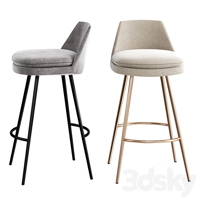 WEST ELM Finley Counter Stool 3DSMax File - thumbnail 2