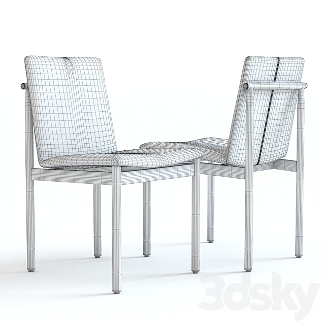 West Elm Framework Dining Chair 3DS Max Model - thumbnail 2