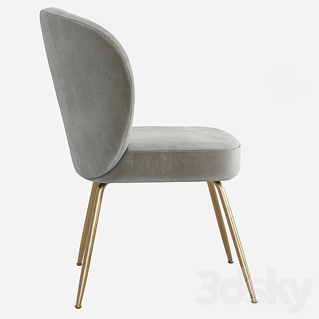 West Elm Greer Upholstered Dining Chair 3DSMax File - thumbnail 2