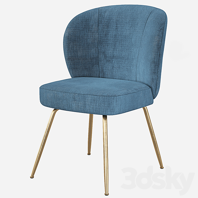 West Elm Greer Upholstered Dining Chair 3DSMax File - thumbnail 3