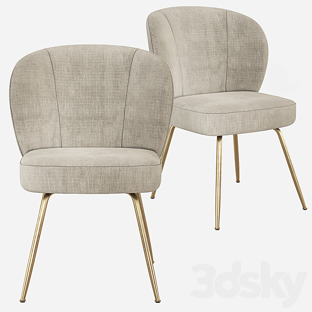 West Elm Greer Upholstered Dining Chair 3DSMax File - thumbnail 5