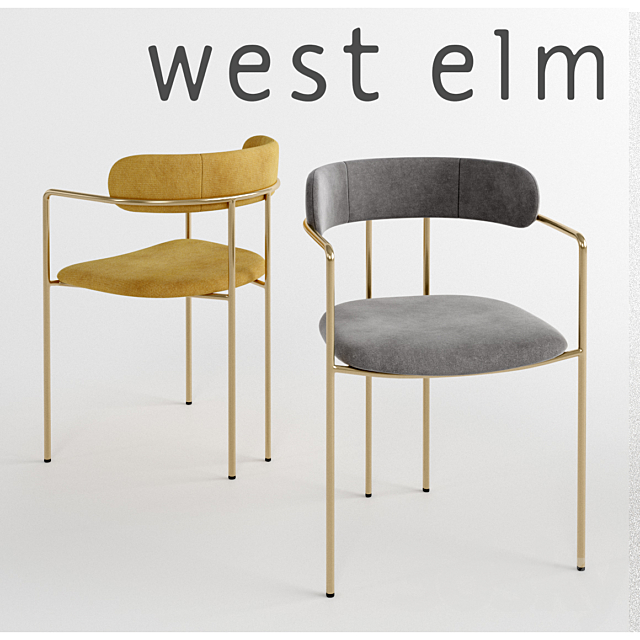 WEST ELM Lenox Dining Chair 3DSMax File - thumbnail 1