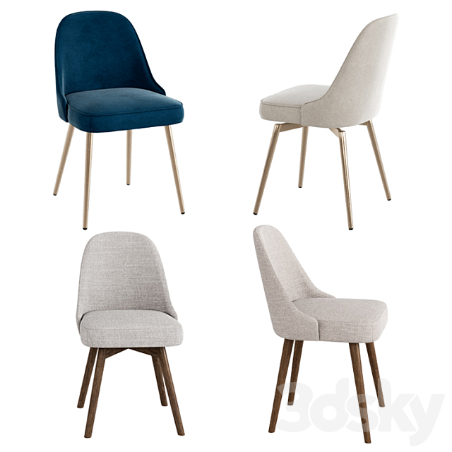 WEST ELM Mid-Century Chair set 3DSMax File - thumbnail 1