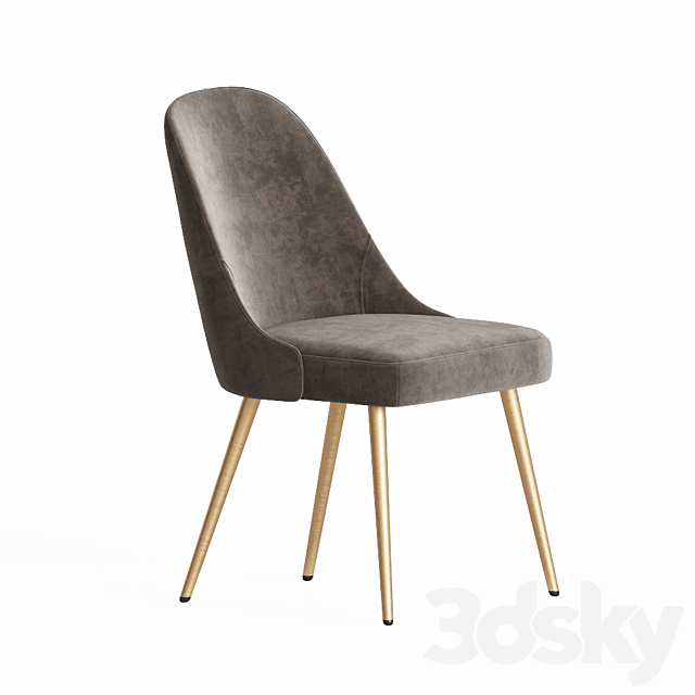 West Elm Mid-Century Chair set 3DSMax File - thumbnail 2