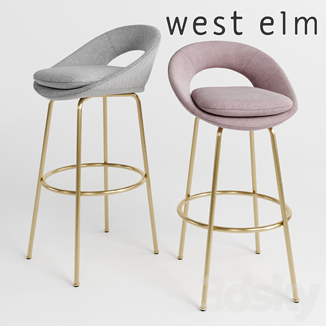 WEST ELM Orb Bar + Counter Stools 3DSMax File - thumbnail 1