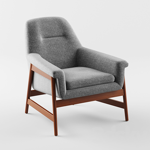 West Elm Theo Show Wood Chair 3ds Max - thumbnail 1