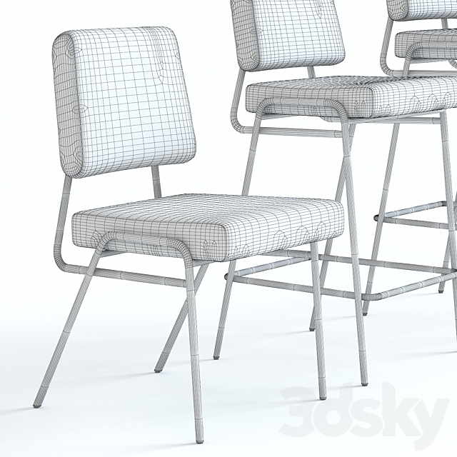 West Elm Wire Frame Chairs 3ds Max - thumbnail 3