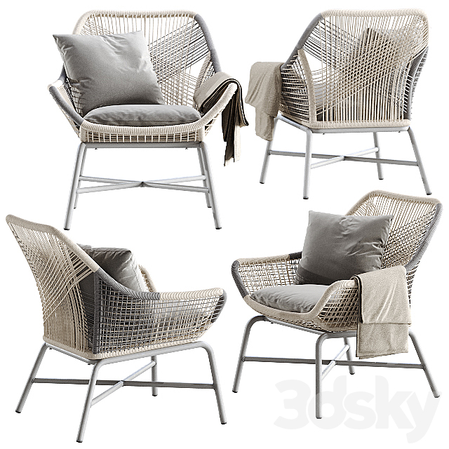 westelm Huron Outdoor Small Lounge Chair 3DSMax File - thumbnail 1