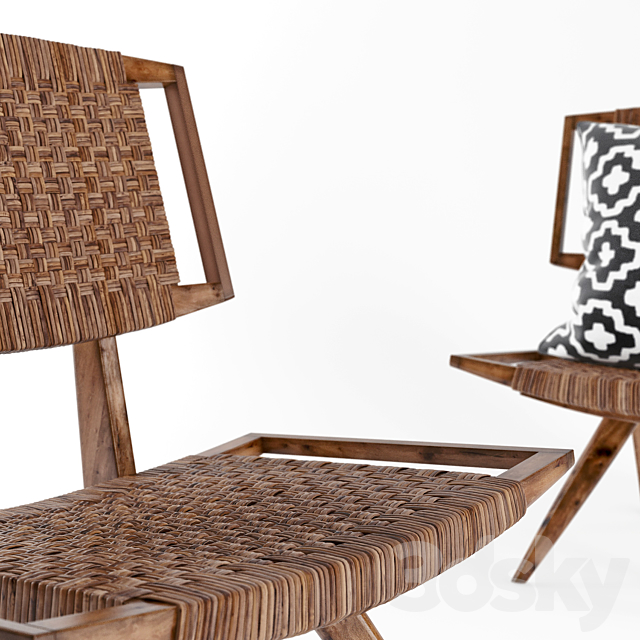 Wicker chair _ Rotang Chair _ Nomad Makum 3DSMax File - thumbnail 3